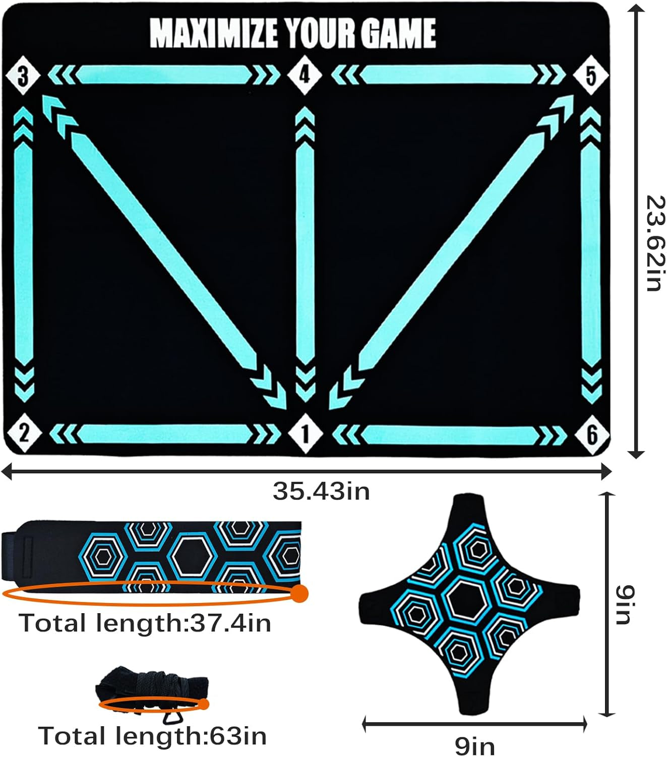 Football Footstep Training Mat, Soccer Training Mat, Agility Footstep Training Mat, Soccer Train Mat for All Levels, Non-Slip Silent Equipment for All Ages to Improve Speed, Strength and Coordination.