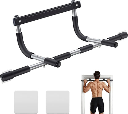 Pull up Bar for Doorway | Thickened Steel Max Limit 440 Lbs Upper Body Fitness Workout Bar| Multi-Grip Strength for Doorway | Indoor Chin-Up Bar Fitness Trainer for Home Gym Portable.