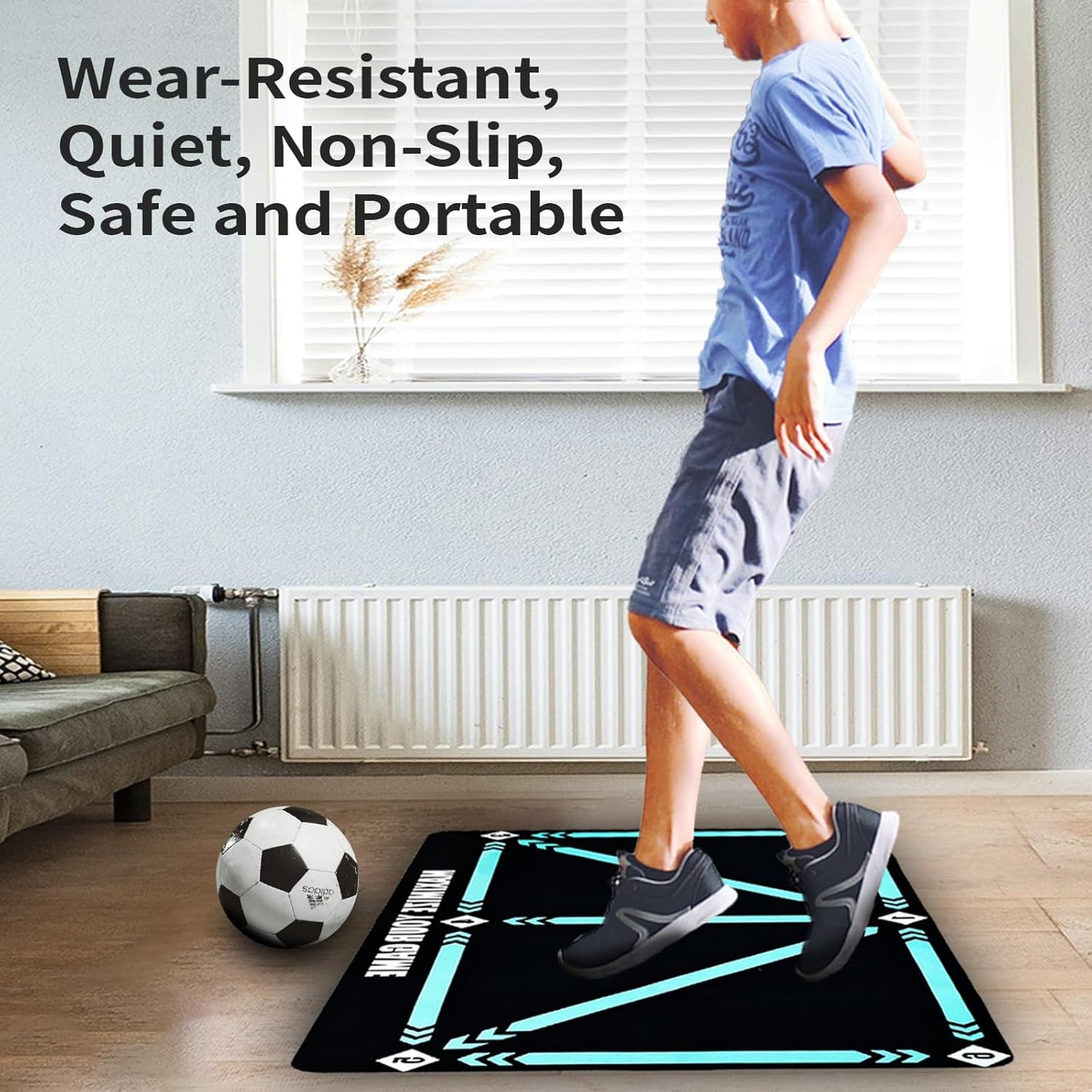 Football Footstep Training Mat, Soccer Training Mat, Agility Footstep Training Mat, Soccer Train Mat for All Levels, Non-Slip Silent Equipment for All Ages to Improve Speed, Strength and Coordination.